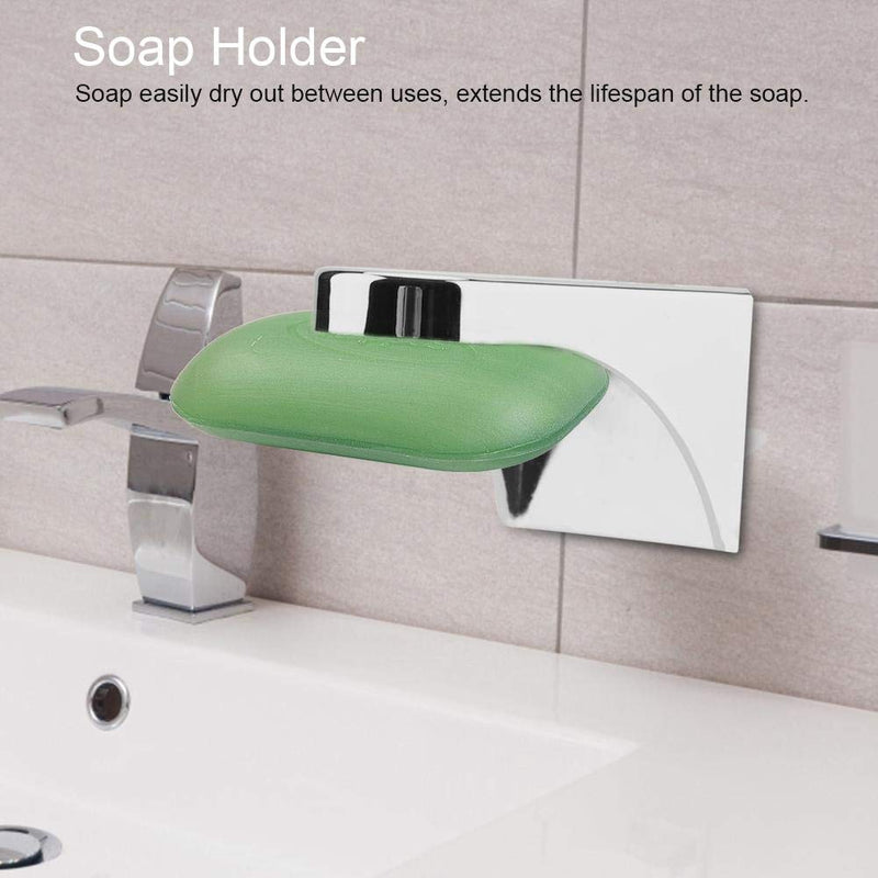 Magnetic Soap Holder Adhesion Wall Mounted Hanging Soap Dish for Sink Bathroom Silver - NewNest Australia