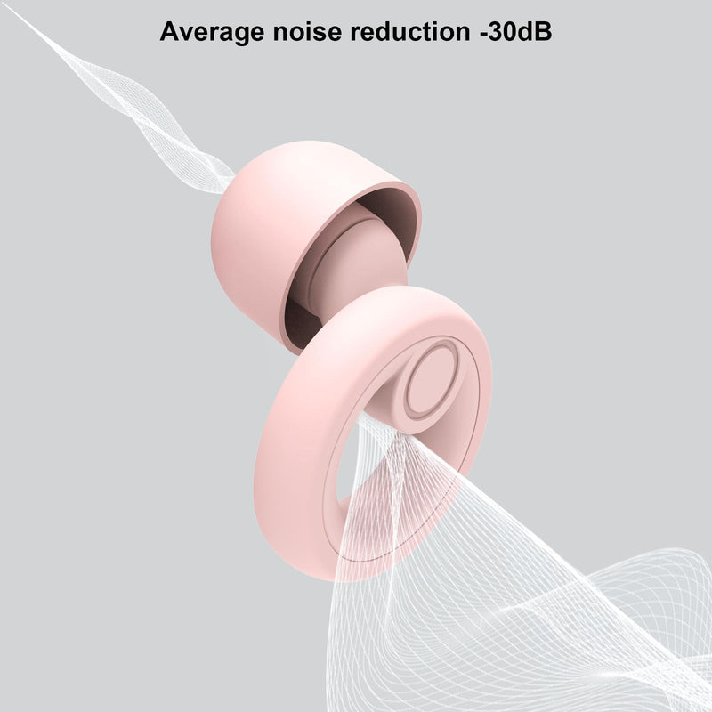 JAYINE Earplugs for Sleeping, Reusable Soft Silicone Earplugs, Hearing Protection Sleeping Earplugs SNR 30dB for Snoring, Work, Study and Travel, XS/S/M/L - Pink - NewNest Australia
