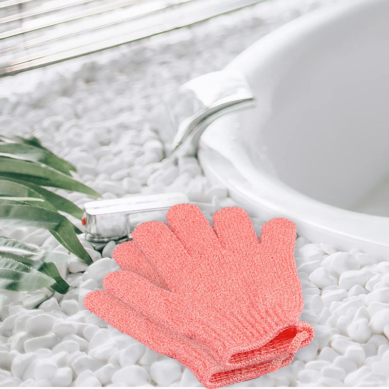 4 Pair Exfoliating Gloves, Polyester Exfoliator Mitt, Body Exfoliating Wash Glove Dead Skin Remover Shower Body Scrub Gloves for Adults and Kids, Ingrown(Blue, White, Pink, Orange） - NewNest Australia