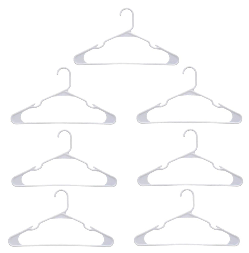 NewNest Australia - ESSENTIALS White Plastic Adult-Sized Hangers, 7 Hangers Per Package 