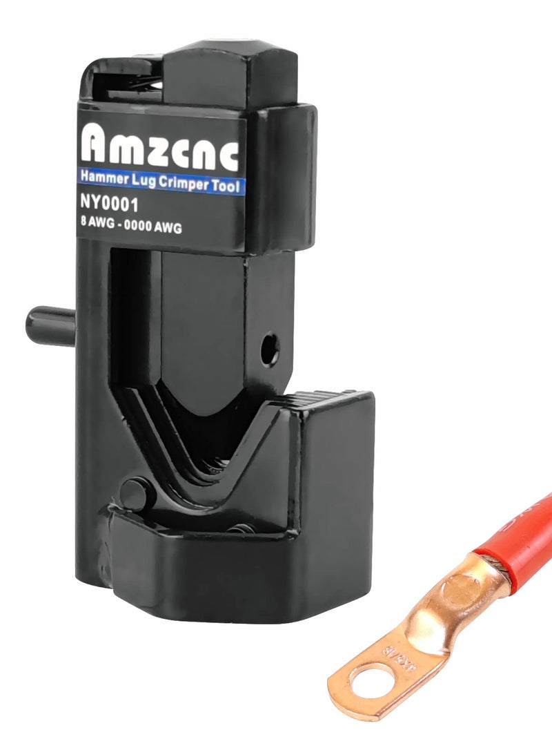AMZCNC Hammer Lug Crimper Tool with holes for bench mounting (Crimps Battery and Welding cables 8 AWG TO 4/0 Wire Gauge) Hammer Crimper Tool - NewNest Australia