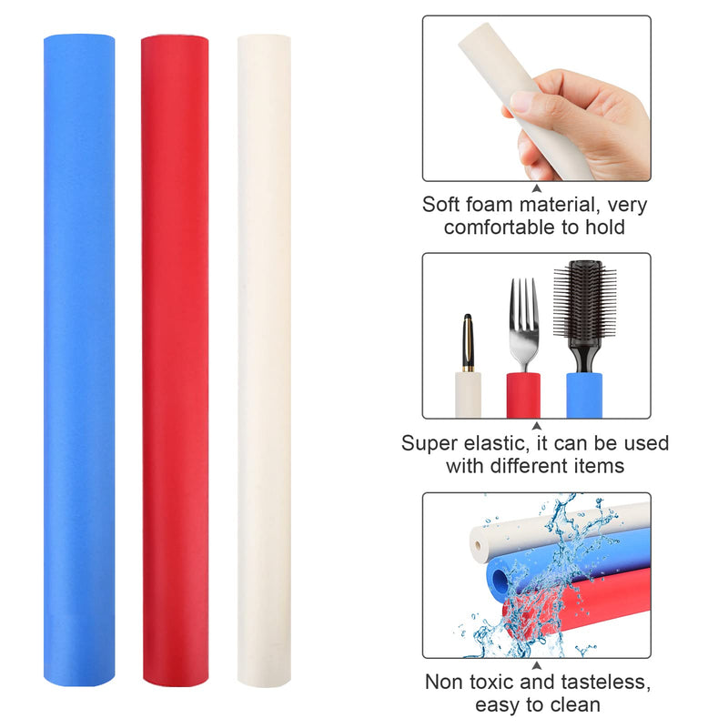 Foam Tubing for Utensil Handles, 6Pcs Non-Slip Pool Noodle Foam Tube Grip Utensils Razor Pen Foam Handle Cover Cutlery Grip Tube Foam Tubing for Disabled, Elderly - NewNest Australia