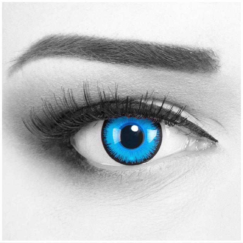 Colored contact lenses Meralens 1 pair Cosplay Manga Crazy Fun blue annual lenses Alper with free lens case. Perfect for Halloween, carnival and fancy dress costumes. 0.0 diopters 8.6 millimeters 14.00 millimeters 2 - NewNest Australia