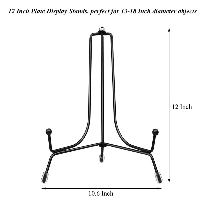 NewNest Australia - Fasunry 2 Pack Upgraded Plate Display Stands, 12 Inch Anti-Slip Iron Photo Holder Stands Book Display Stands, Compatible 13 to 18 Inch Decorative Plates, Picture Frames and Artworks 