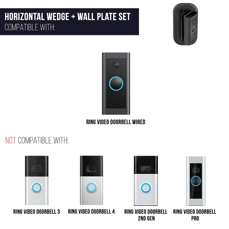 Wasserstein 35° to 55° Horizontal Adjustable Angle Mount and Wall Plate Compatible with Video Doorbell Wired - NewNest Australia