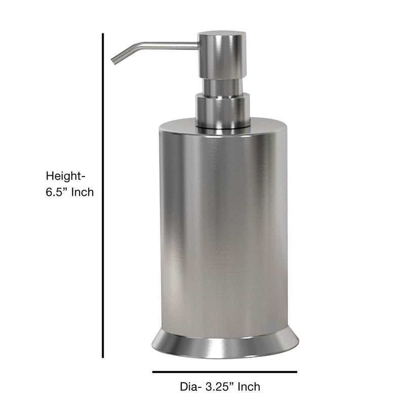 nu steel NP6H Newport Collection Liquid Soap & Lotion Dispenser Pump for Bathroom or Kitchen Countertops, Metal Pewter Finish, Brushed Stainless - NewNest Australia