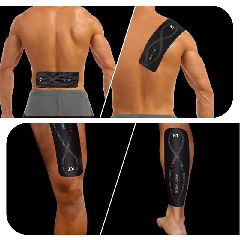 KT Tape Unisex Adult Pro Wide Tape, Black, 10 Inch (Pack of 10) - NewNest Australia