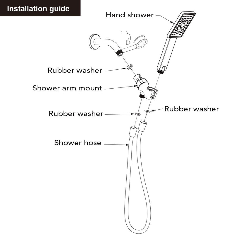 BRIGHT SHOWERS Handheld Shower Head High Pressure Bronze Shower Heads with Handheld Spray Square Shower Wand, 3 Spray Settings, Oil-Rubbed Bronze - NewNest Australia