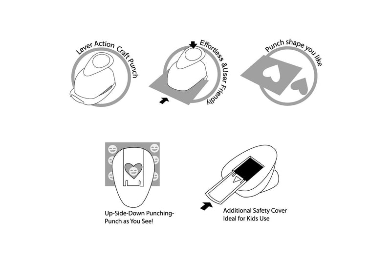 Bira Craft 3/8 inch Butterfly 3 Shape Lever Action Craft Punch for Paper Crafting Scrapbooking - NewNest Australia