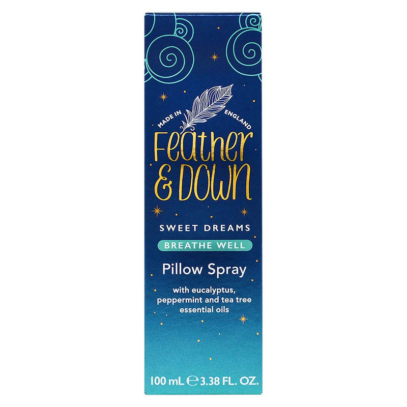 Feather & Down Breathe Well Pillow Spray (100ml) - Soothes and aids Breathing, with Eucalyptus, Peppermint & Tea Tree Essential Oils. Vegan Friendly & Cruelty Free. - NewNest Australia
