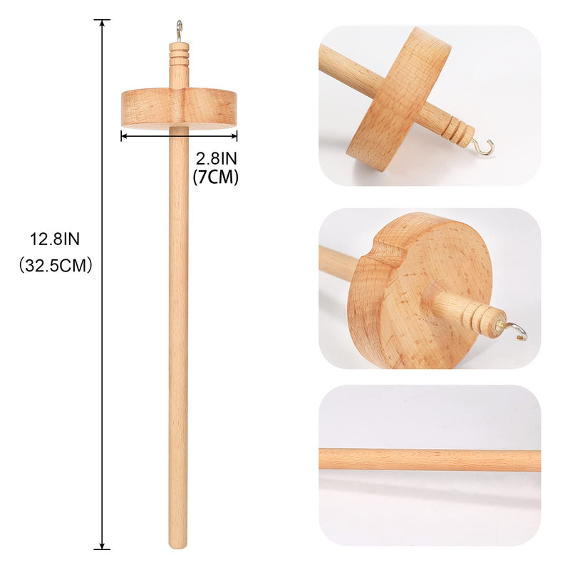 Finetoknow Drop Spindle Top Whorl Yarn Spin Hand Carved Wooden Tool for Beginners - NewNest Australia