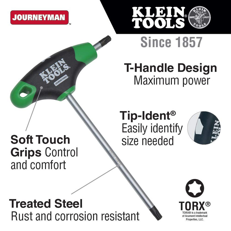 Klein Tools JTH6T25 T25 Torx Hex Key with Journeyman T-Handle, 6-Inch - NewNest Australia