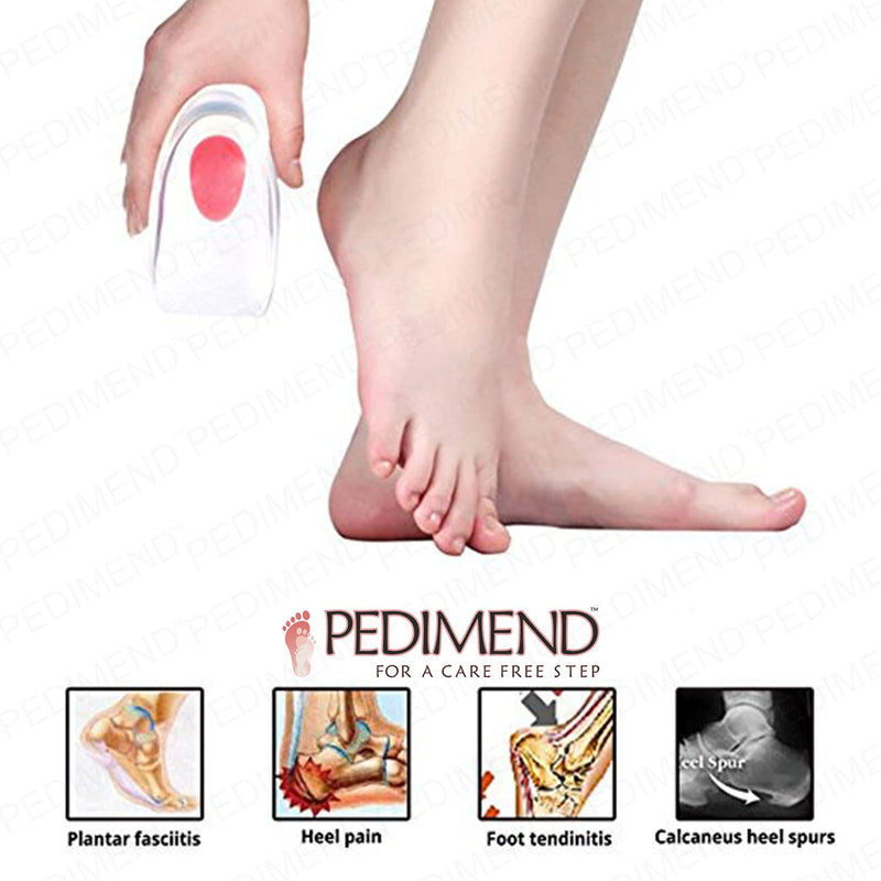 Pedimend 2 Pairs Gel Heel Cups, Silicone Heel Cup Pads for Plantar Fasciitis, Heel Spur & Achilles Pain, Gel Heel Cups and Cushions Absorbing Support (Small: EU 35 – 40) Small: Eu 35 – 40 - NewNest Australia