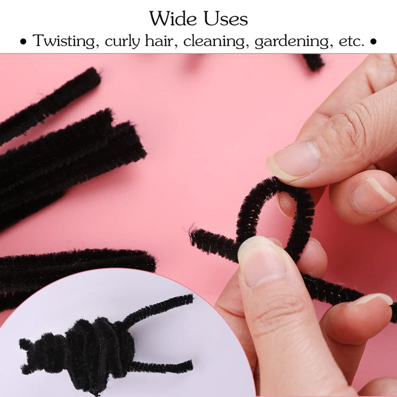 60 Pieces Black Pipe Cleaners,Craft Pipe Cleaners,Pipe Cleaners Chenille Stem,Pipe Cleaners Bulk,Art Pipe Cleaners for Creative Home Decoration Supplies Arts and Crafts Project 60pcs - NewNest Australia