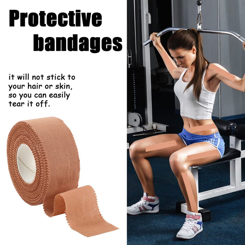 3 Rolls Zinc Oxide Tape, 10m x 2.5cm Cohesive Bandage Flexible Breathable Wrist Finger Tape Easy Tear Athletic Sports Tape for First Aid Sports Ankle(Skin) Skin - NewNest Australia