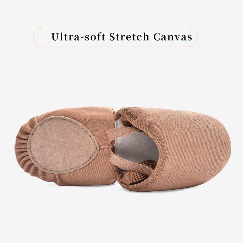 Stelle Pirouette Dance Half Sole Canvas Shoes Turning Shoes for Ballet Jazz Girls/Women/Boy/Men/Adult 4.5-5.5 Women/3.5-4.5 Men Tan - NewNest Australia