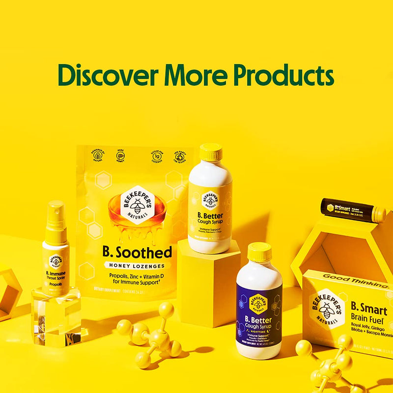 BEEKEEPER'S NATURALS B.Powered - Fuel Your Body & Mind, Helps with Immune Support, Mental Clarity, Enhanced Energy & Athletic performance - Propolis, Royal Jelly, Bee Pollen, Honey (4.4 oz) 4.4 Oz - NewNest Australia
