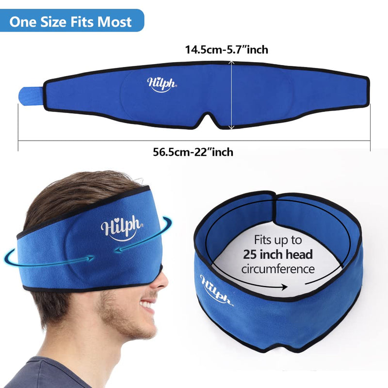 Hilph®Migraine Relief Head Ice Pack for Headache, Reusable Cold Therapy Headache Relief Ice Cap & Ice Hat for Migraine, Sinus & Tension Headaches, Puffy Eyes (Blue) A-Blue - NewNest Australia