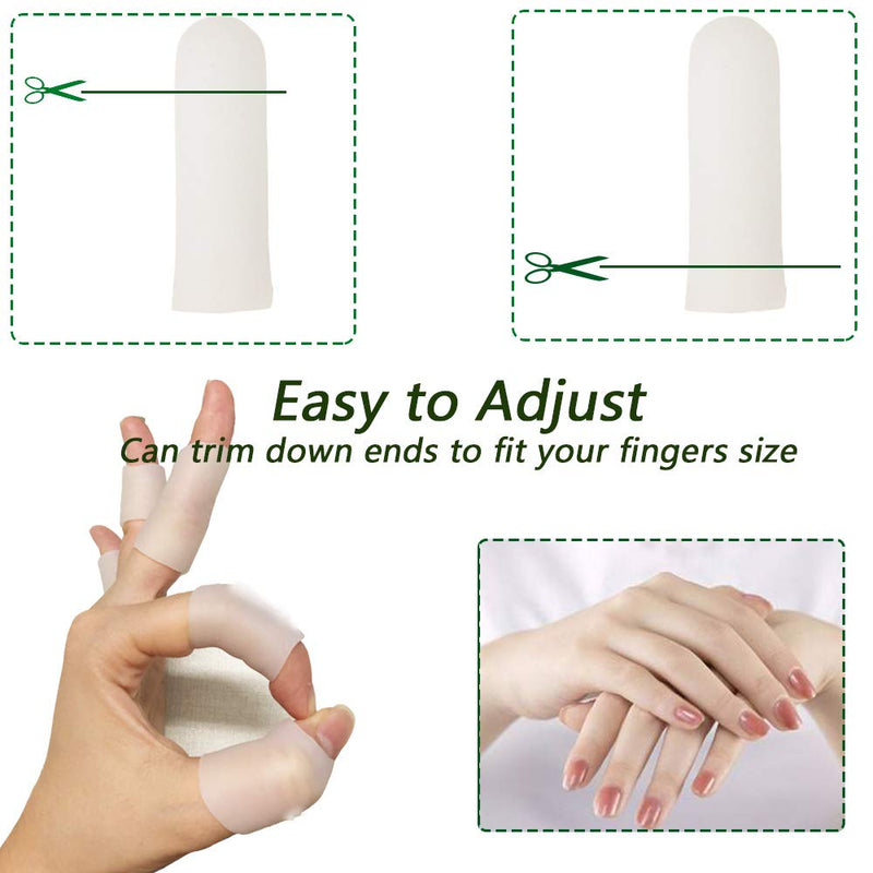 Gel Finger Protectors Finger Caps Silicone Fingertips Protection - Finger Cots Great for Trigger Finger, Finger Arthritis, Finger Cracking and Other Finger Pain Relief (Small) Small (Pack of 10) - NewNest Australia