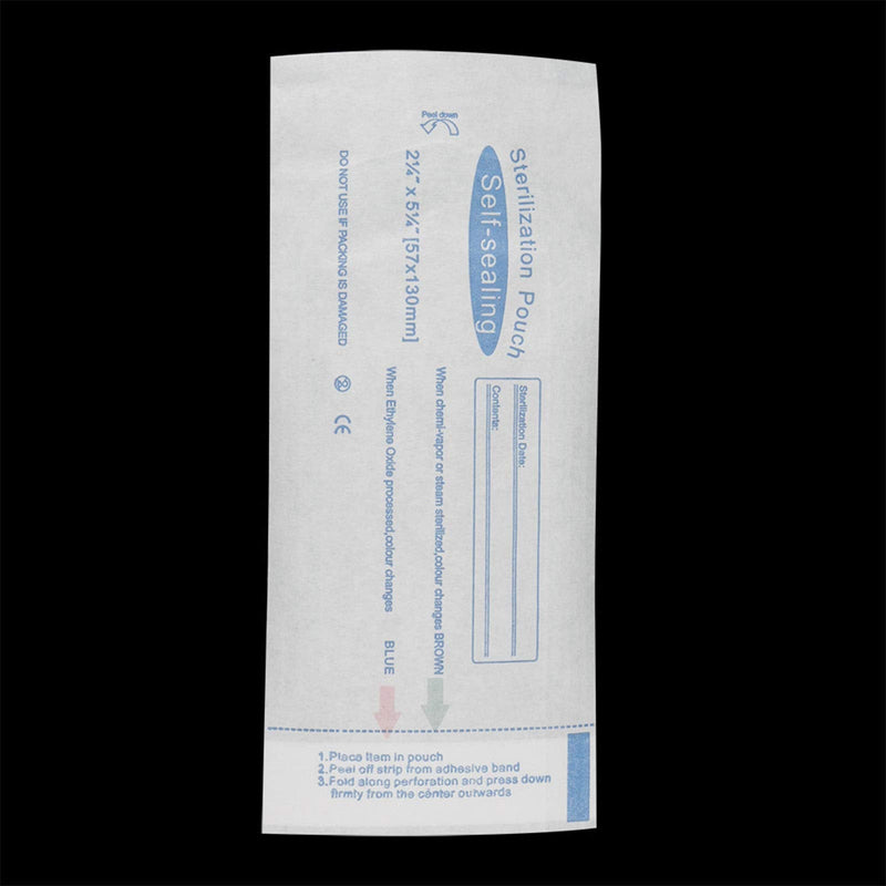 200pcs Dental Self Sealing Sterilization Pouch, Sterile Pouch Small Airtight Pouch Sealing Sterilization Pouches Sterile Bags, Fast and Effective Sealing,Medical Grade PVC,130 X 57 mm / 5.12 X 2.24 In - NewNest Australia