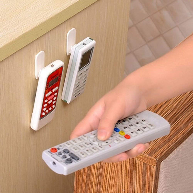 NewNest Australia - Controller Hook Remote Control Holder Wall Self Adhesive Hook - 2 Set Multiuse TV Remote Control Air Conditioning Cordless Phone Sticky Wall Mount Key Hanger Organizer Holder Wall Sensor 