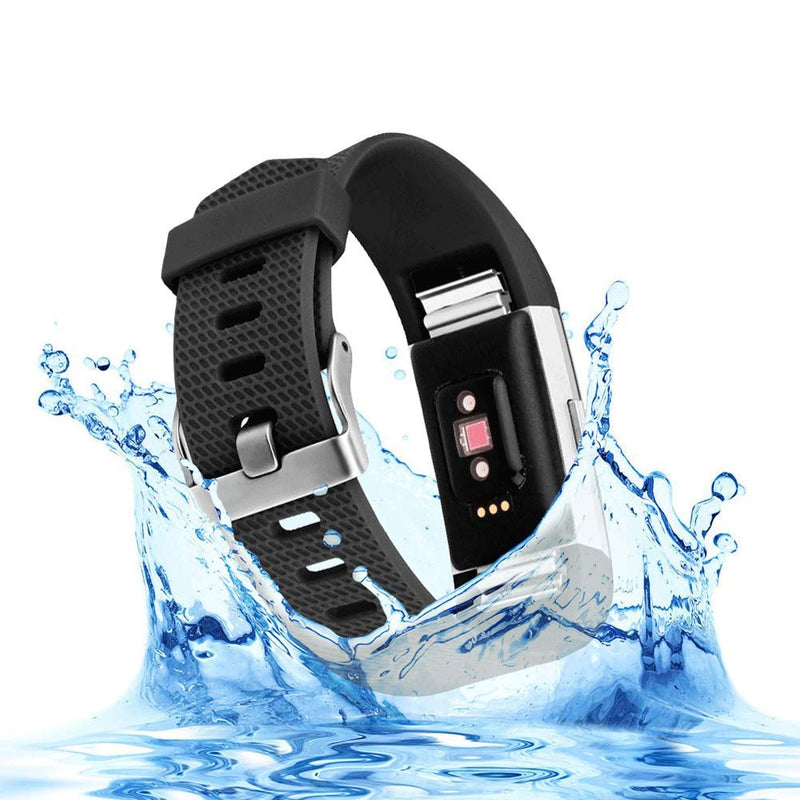 Replacement Bands for Fitbit Charge 2, Silicone Adjustable Classic Bands for Fitbit Charge 2,Women Men Black Large - NewNest Australia