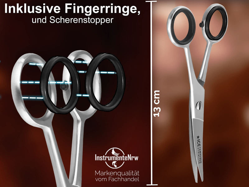 Curved beard scissors - hair scissors with micro-serration 13 cm stainless steel - NewNest Australia