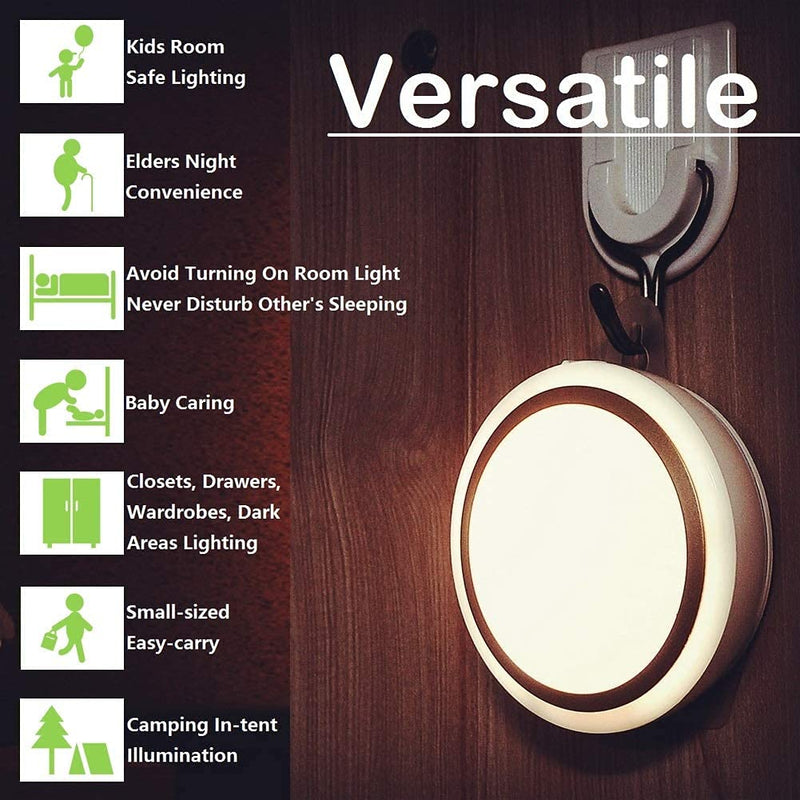 RTSU Rechargeable Touch Light with Timer, Dimmable Kids Baby Nursery Night Light Lamp, Wireless Stick-on Anywhere LED Push Tap Light for Closet Cabinet, Brightness Memory, Warm White Light (Golden) Golden - NewNest Australia