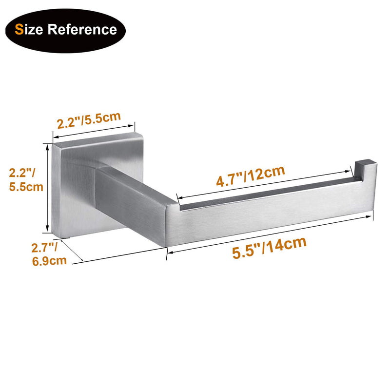 Nolimas Brushed Nickel Toilet Paper Holder SUS304 Stainless Steel Silver Half Open Square Wall Mount Rustfree Bathroom TP Holder Kitchen Washroom Tissue Roll Dispenser - NewNest Australia