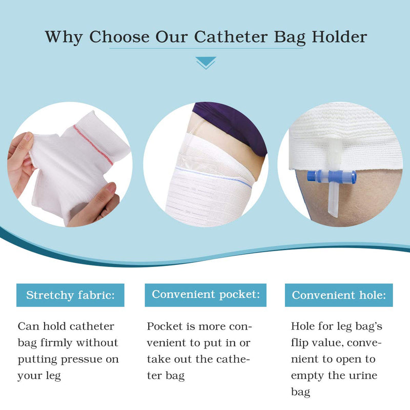 Catheter Leg Bag Holder 2 Count Fabric Catheter Sleeves Urine Leg Bag Holder - Urinary Drainage Bag Stay in Place Urine Bags for Legs Foley Catheter Bag Holder Strap for Men or Women Wheelchairs (M) Medium (Pack of 2) - NewNest Australia