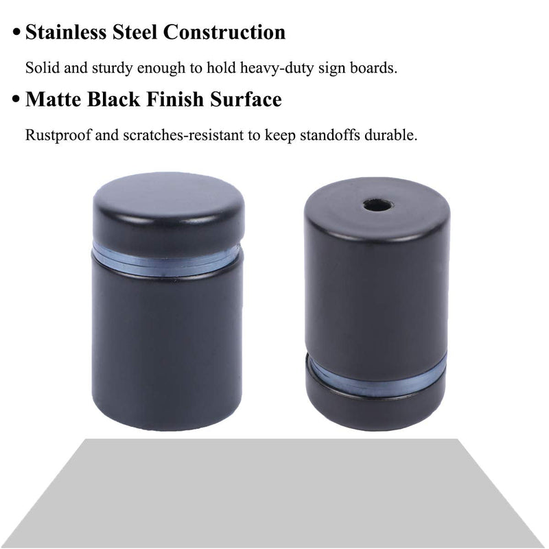 Osring 3/4 x 1 Inch Sign Standoffs Hardware 16 Pack, Stainless Steel Screw Standoffs Wall Mounting Signage Holder for Acrylic Board, Glass Panel and Plexiglass Picture, Black 3/4"x1" - NewNest Australia
