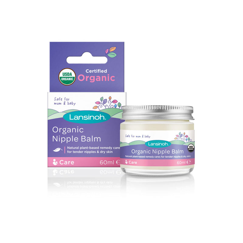 Lansinoh Organic Nipple Balm 60ml Natural Breastfeeding Cream, natural ingredients, tasteless, odourless, care for nipples when breastfeeding & dry skin when pregnant - NewNest Australia