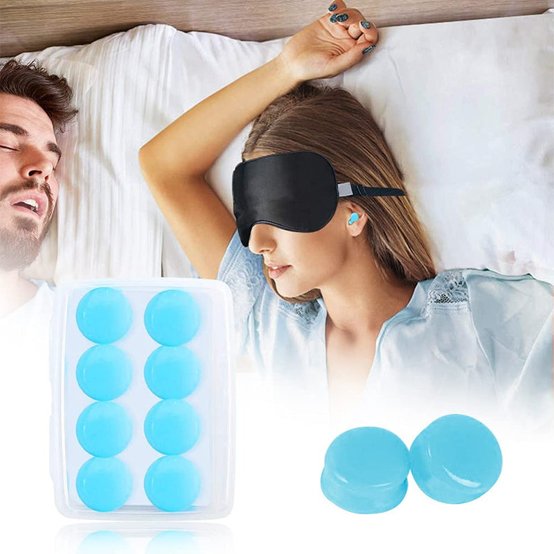 Ear Plugs,8 Pairs Soft Reusable Silicone Ear Plugs, Wax Ear Plugs，Silicone Earplugs, Gel Ear Plugs for Sleeping Soft Reusable Moldable Noise Cancelling Earplug for Snoring - NewNest Australia