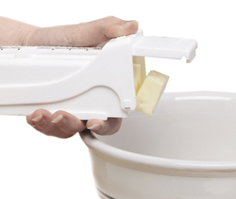 NewNest Australia - KitchenArt Buttermate Butter Cutter Slicer, Measuring Dispenser and Keeper, White 
