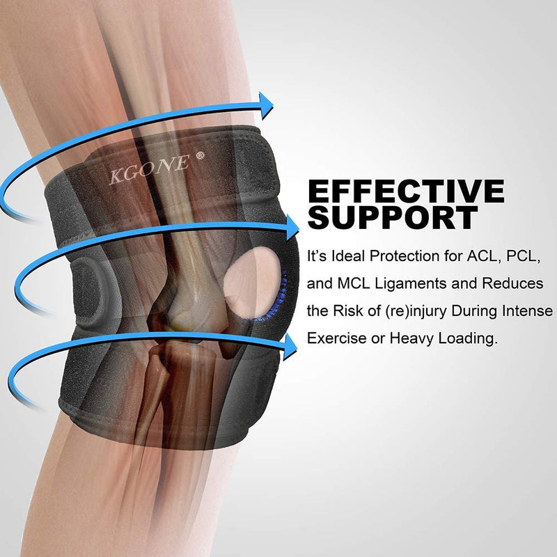 KGONE Knee Brace Support with Anti-Slip Design, Fully-Adjustable Neoprene Brace-Support for Sports, Arthritis Pain Relief, Joint Pain, Tendonitis, Meniscus Tear, Basketball, Running, Men & Women - NewNest Australia