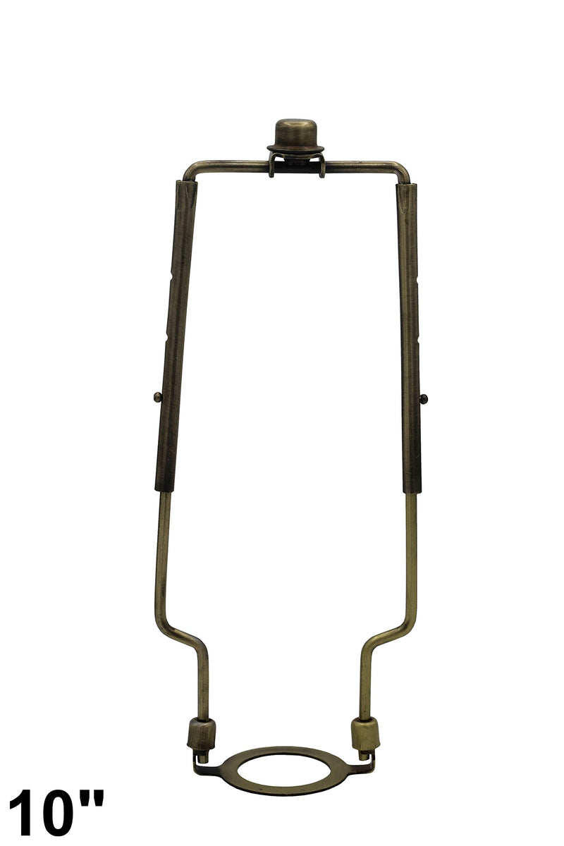 Creative Hobbies Adjustable Lamp Harp 8" 9" 10" Includes Regular Base and Uno Base and Finial (Antique Brass) Antique Brass - NewNest Australia