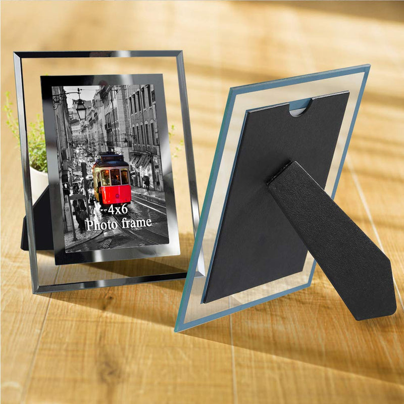 NewNest Australia - Giftgarden Modern Glass Picture Frame 4x6 Friends Gifts for 4 by 6 Photo Display 2 PCS 