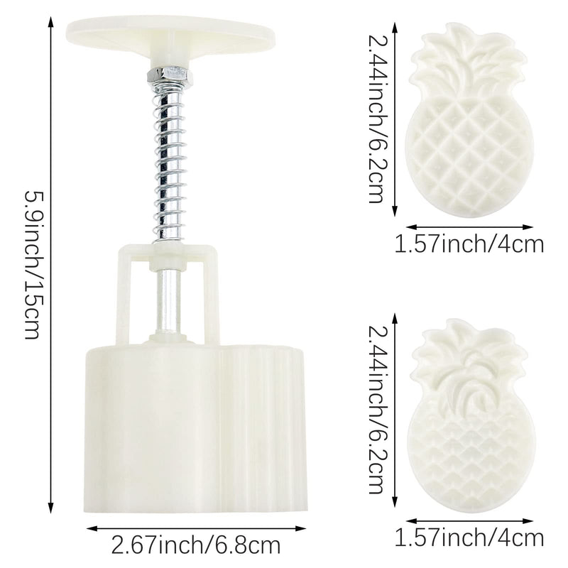 2 Set Pineapple Plastic Mooncake Mold Pineapple Lotus Stamp Hand Press Moon Cake Mould Pineapple Mooncake Cookie Cutter Bakeware Tools - NewNest Australia