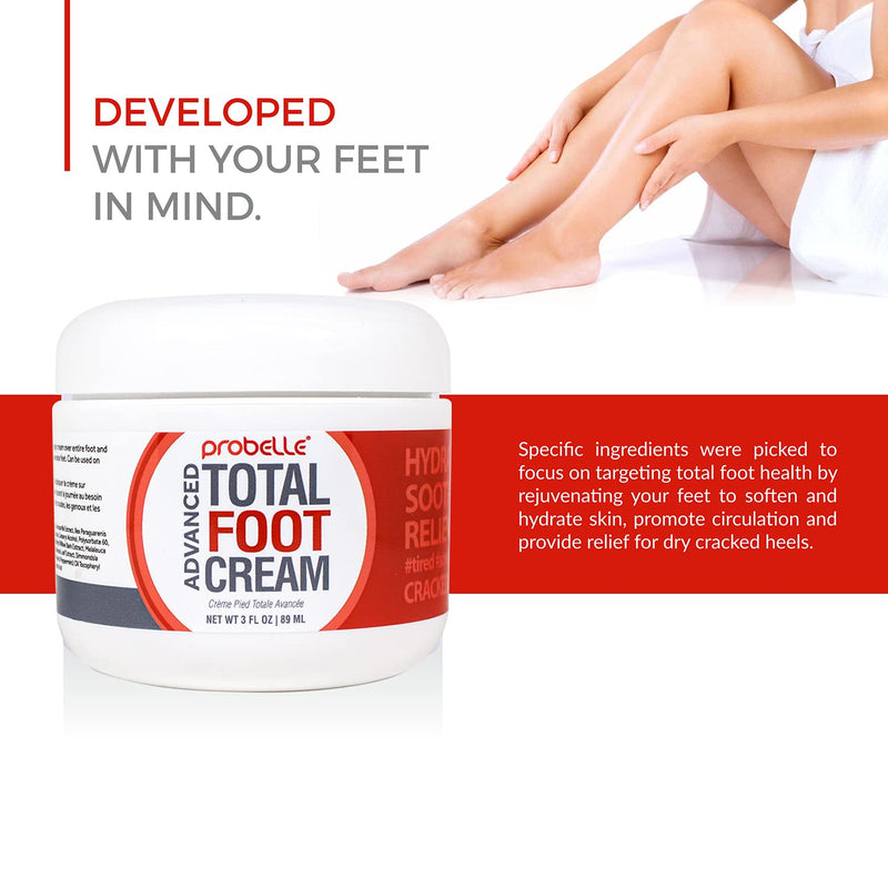 Probelle Advanced Total Foot Care: Soothes, Hydrates, Rejuvenates, Rough, Dry Cracked Feet for both Men and Women. 3 ounces - NewNest Australia