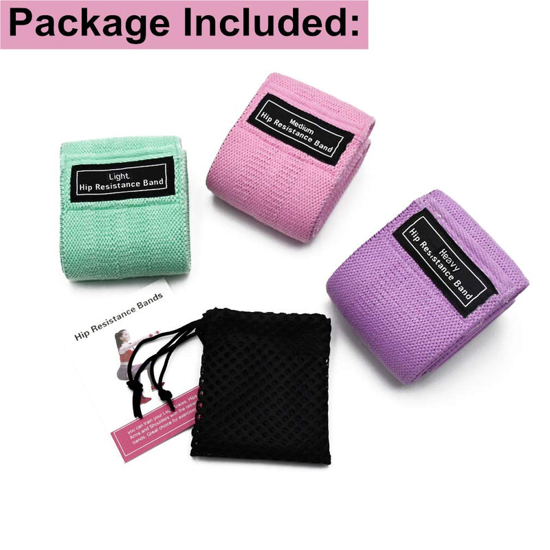 Resistance Bands [Set of 3], Fabric Resistance Hip Bands Set with 3 Resistance Levels for Hips & Glutes,Workout Booty Bands for Women and Men, Great for Strength Training,Yoga,Pilate,Fitness - NewNest Australia