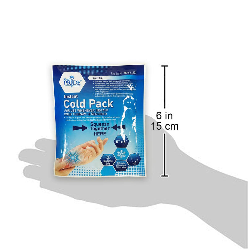 Medpride Instant Cold Pack (4”x 5”) – Set of 6 Disposable Cold Therapy Ice Packs for Pain Relief, Swelling, Inflammation, Sprains, Strained Muscles, Toothache – for Athletes & Outdoor Activities 6 Count (Pack of 1) - NewNest Australia