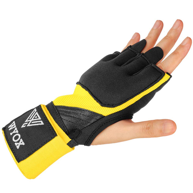 WYOX Gel Quick Hand Wraps for Boxing MMA Kickboxing - EZ-Off & On - Padded Knuckle with Wrist Wrap Protection for Men Women Youth Yellow X-Small - NewNest Australia