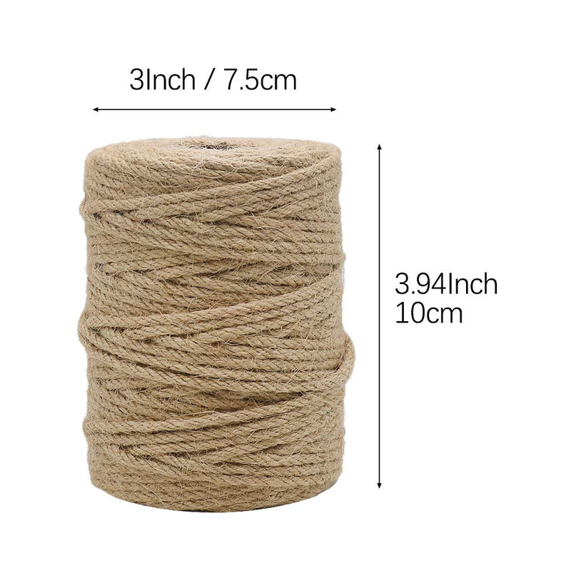 Tenn Well 164 Feet 4mm Natural Jute Twine, Brown Twine Rope for Crafts, Gift Wrapping, Packing, Gardening Applications and Holiday Decorations 50 Meters - NewNest Australia