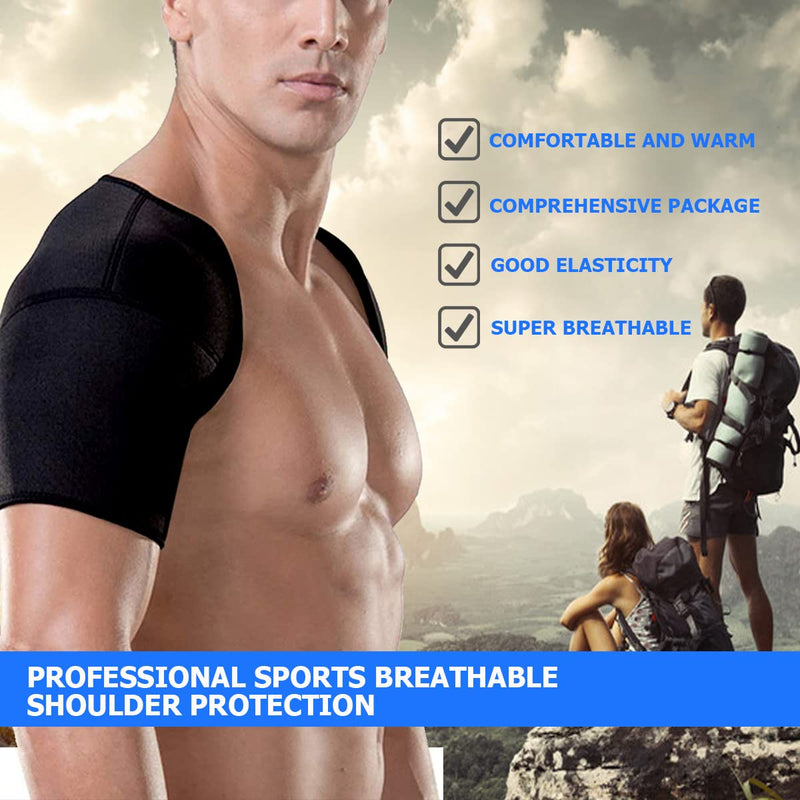 Double Shoulder Brace Warm Support Protection Shoulder Strap Bandage For Sleeping Outdoor Lifting Sports Relief Chronic Tendonitis Pain Breathable Sports Protective Equipment (L) - NewNest Australia