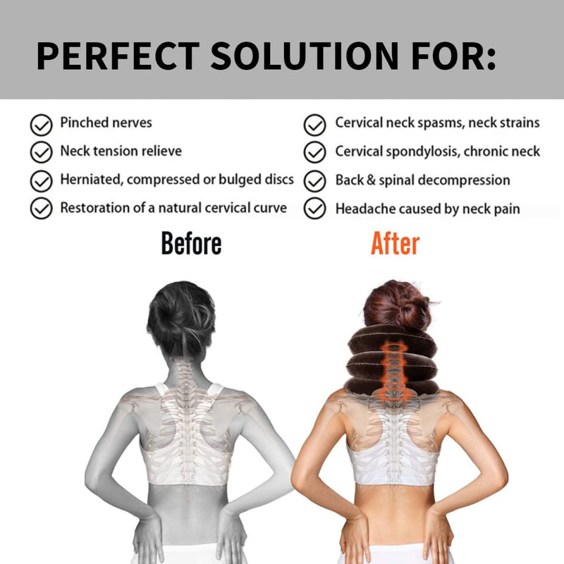 Spinegear Inflatable Neck traction for Home use medically approved 3 layers Air Cervical brace device Spine Shoulder Support for Neck Pain Pinched Nerves & Muscle Strain Collar Stretcher (One Size) - NewNest Australia