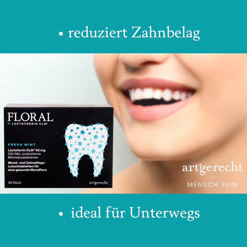 Dental Care Lozenges Against Tooth Decay - For Healthy Oral Flora And A Beautiful Smile - 30 Pieces - With 50 Mg Lactoferrin And Probiotics - Species-Appropriate Floral - NewNest Australia
