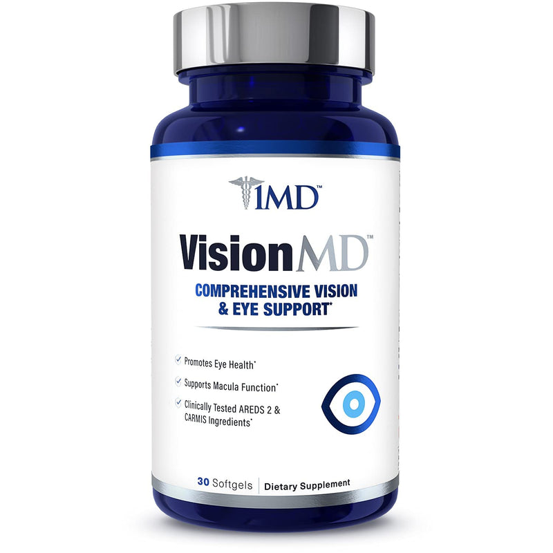 1MD Nutrition VisionMD Eye Vitamin CARMIS - with OptiLut Lutein & Zeaxanthin | Supports Vision Health, Everyday Eye Strain, & Occasional Dry Eye | 30 Softgels 30 Count (Pack of 1) - NewNest Australia