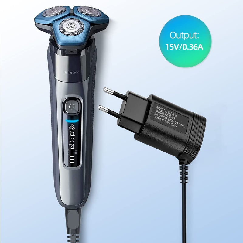 Shaver 15V 1.1M Charger Compatible Suitable for Philips Norelco HQ8505 9000 7000 5000 3000 Series QT4022 PT860 AT750 S5050 QC at PT RQ QG HQ Beard Trimmer Charger Power Supply Head Charging Cable - NewNest Australia