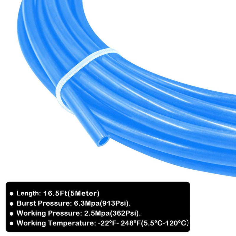 Beduan Pneumatic Nylon Tube 1/2"od SAEJ844 Air Line Nylon Hose Tubing for Air Brake System or Fluid Transfer（16.4ft 5Meter） 1/2”OD Blue - NewNest Australia