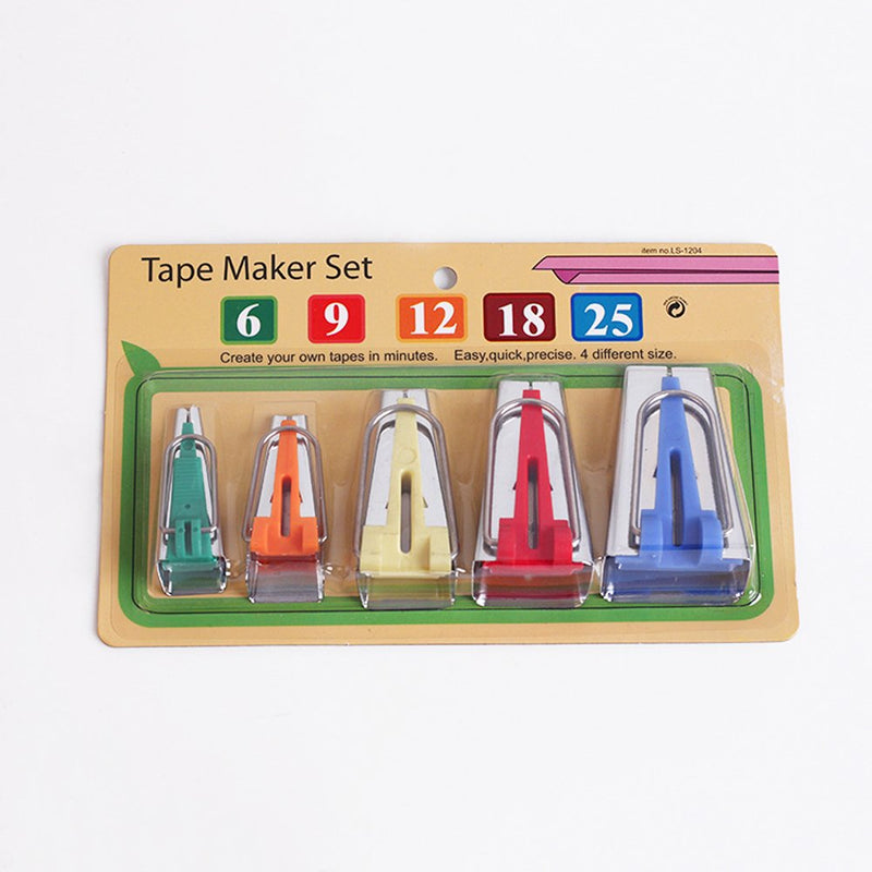 HONEYSEW Fabric Bias Tape Maker Tool for Sewing Quilting Size 6mm 9mm 12mm 18mm 25mm Set of 5 Sewing Quilting/Fabric Sewing Quilting Bias Binding Maker Tape Maker Tool Set - NewNest Australia